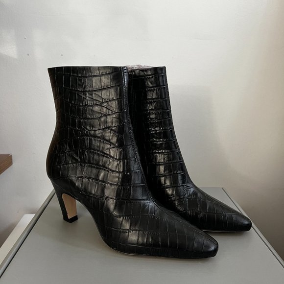 Brand New Everlane The Banana Heel Boot in Black Croc Size 7 Women - Picture 7 of 9